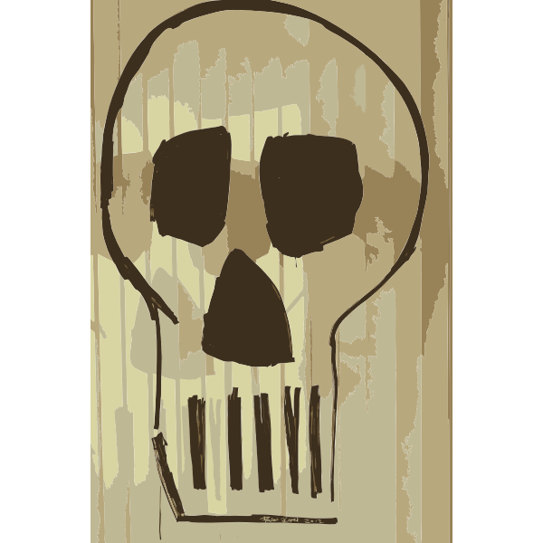 Skull Drawing with Montana Markers on Glass
